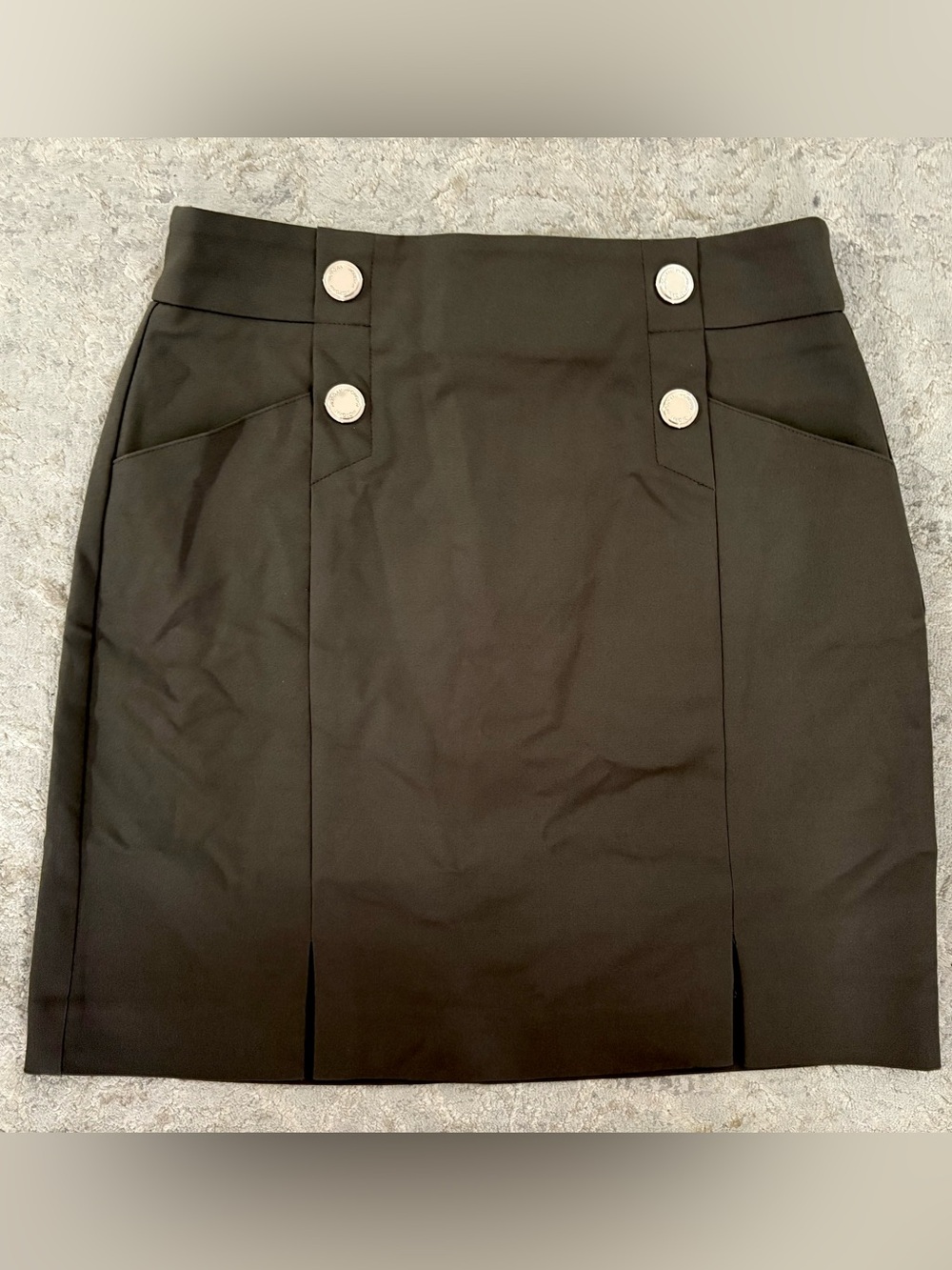 NWT❗️Olive Green Mini Skirt with Decorative Buttons